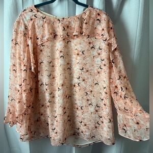 Calvin Klein Peach Floral Blouse